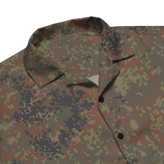 German Flecktarn CAMO Unisex Short-Sleeve Button Shirt