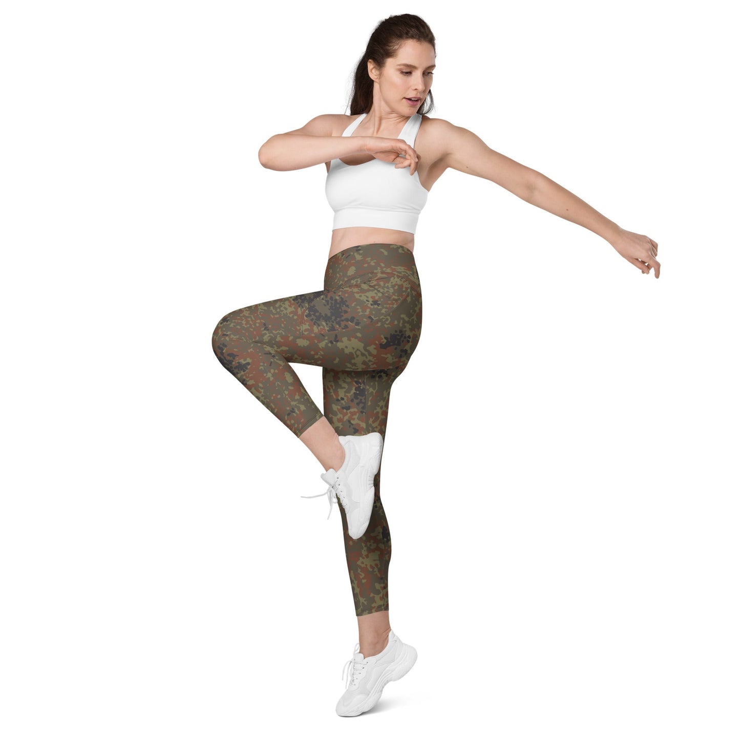 German Flecktarn CAMO Womens Leggings with Pockets