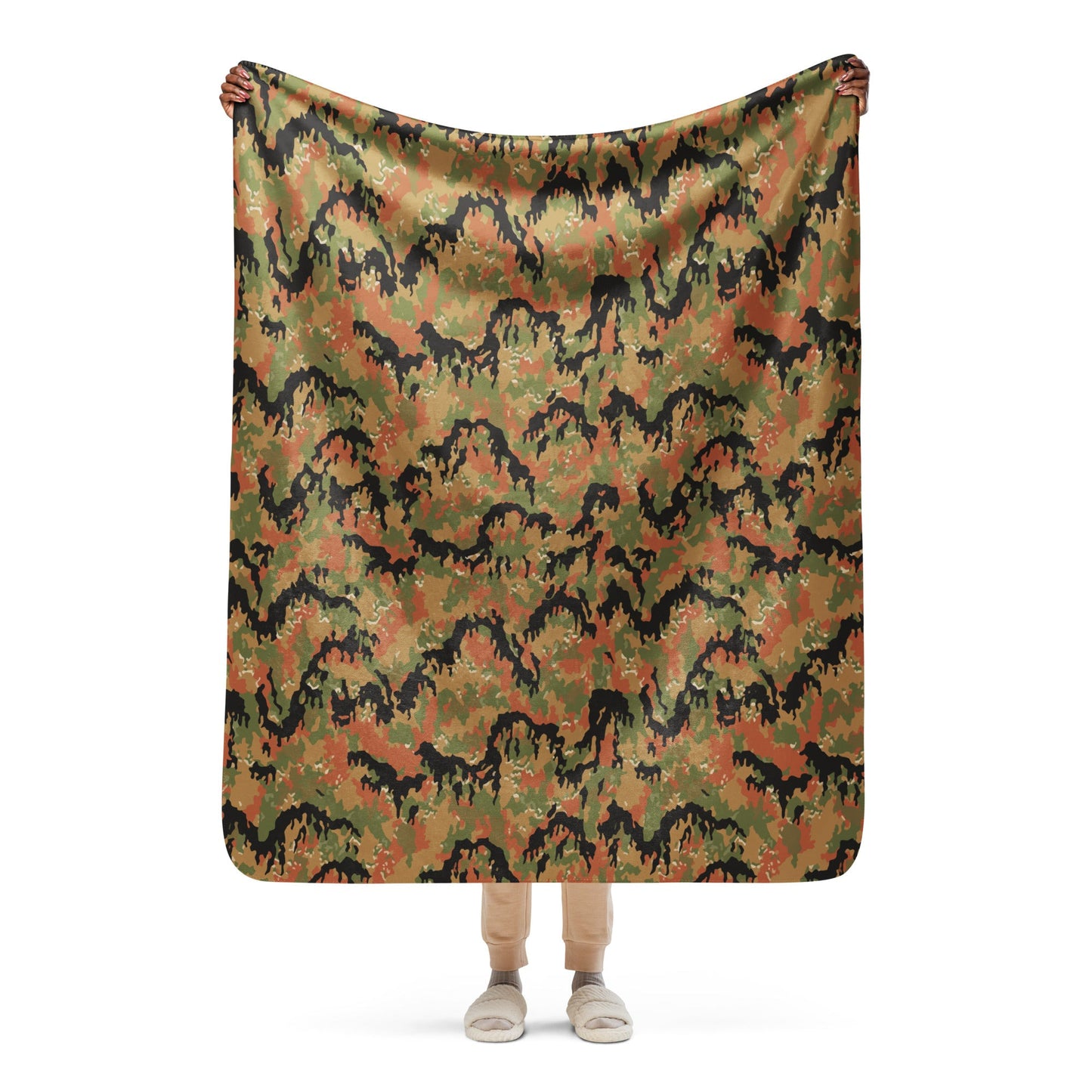 German Leibermuster Autumn CAMO Sherpa blanket - 50″×60″ - Blanket