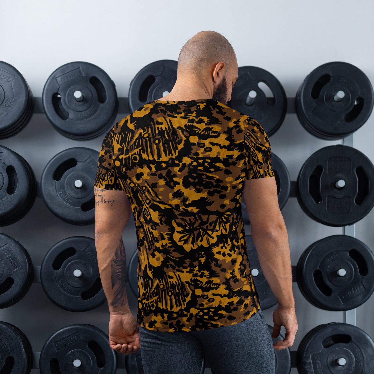 German Palm Tree Palmenmuster Autumn CAMO Mens Athletic T-shirt - T-Shirts