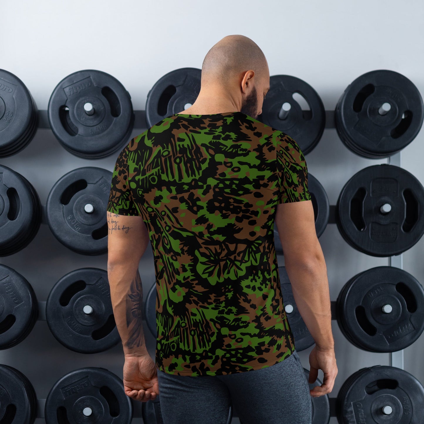 German Palm Tree Palmenmuster Spring CAMO Mens Athletic T-shirt - T-Shirts