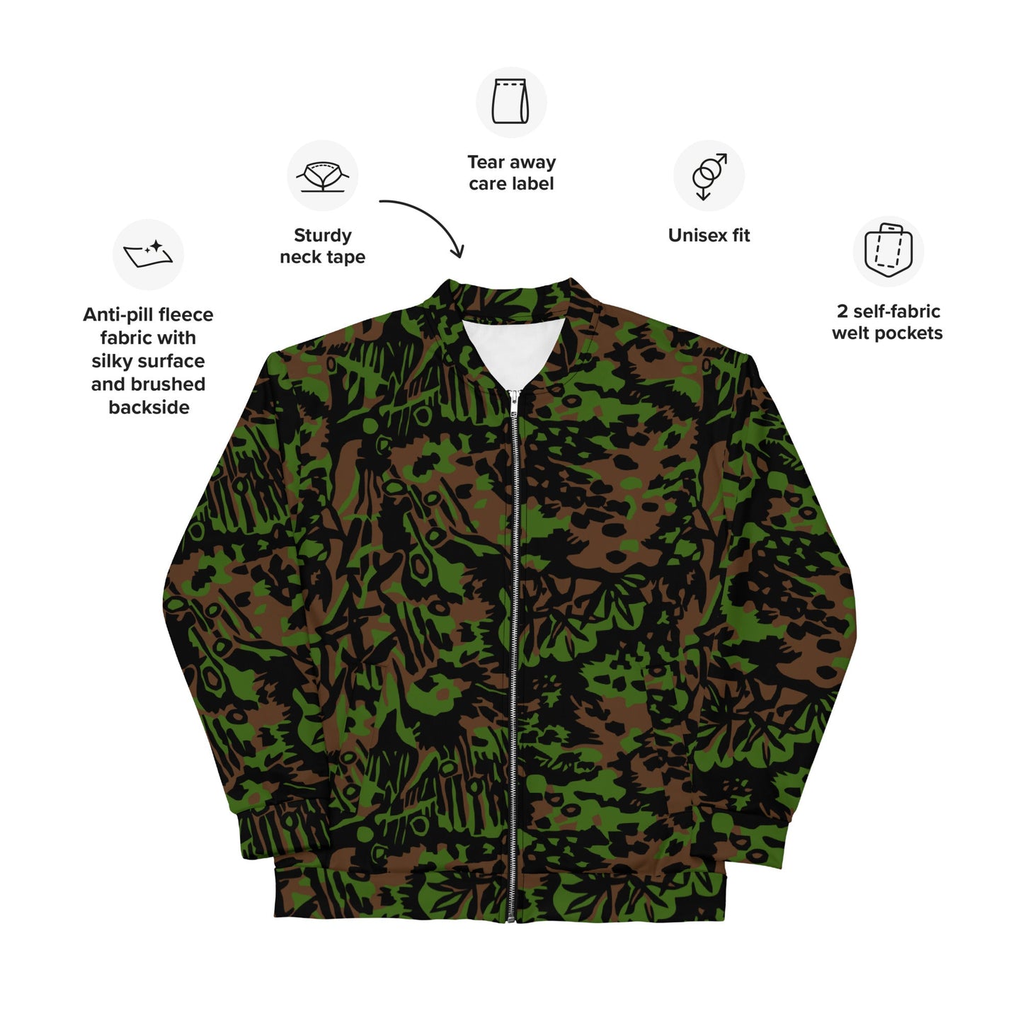 German Palm Tree Palmenmuster Spring CAMO Unisex Bomber Jacket - Jackets