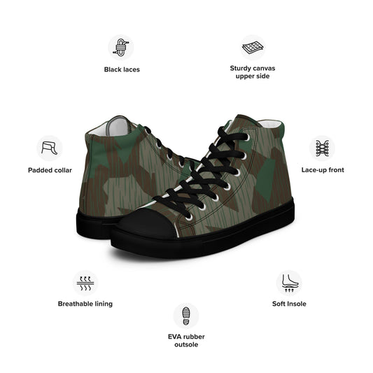 German Splittermuster 41 Luftwaffen CAMO Mens high top canvas shoes - High Top Canvas Shoes