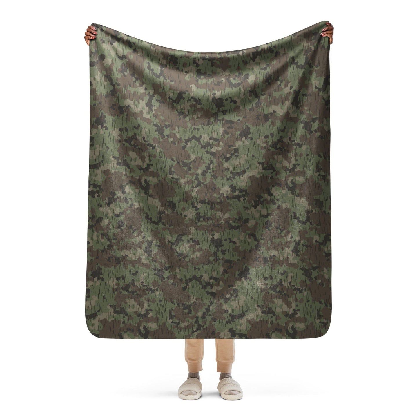 German Splittermuster Fractal Rain CAMO Sherpa blanket - 50″×60″ - Blankets