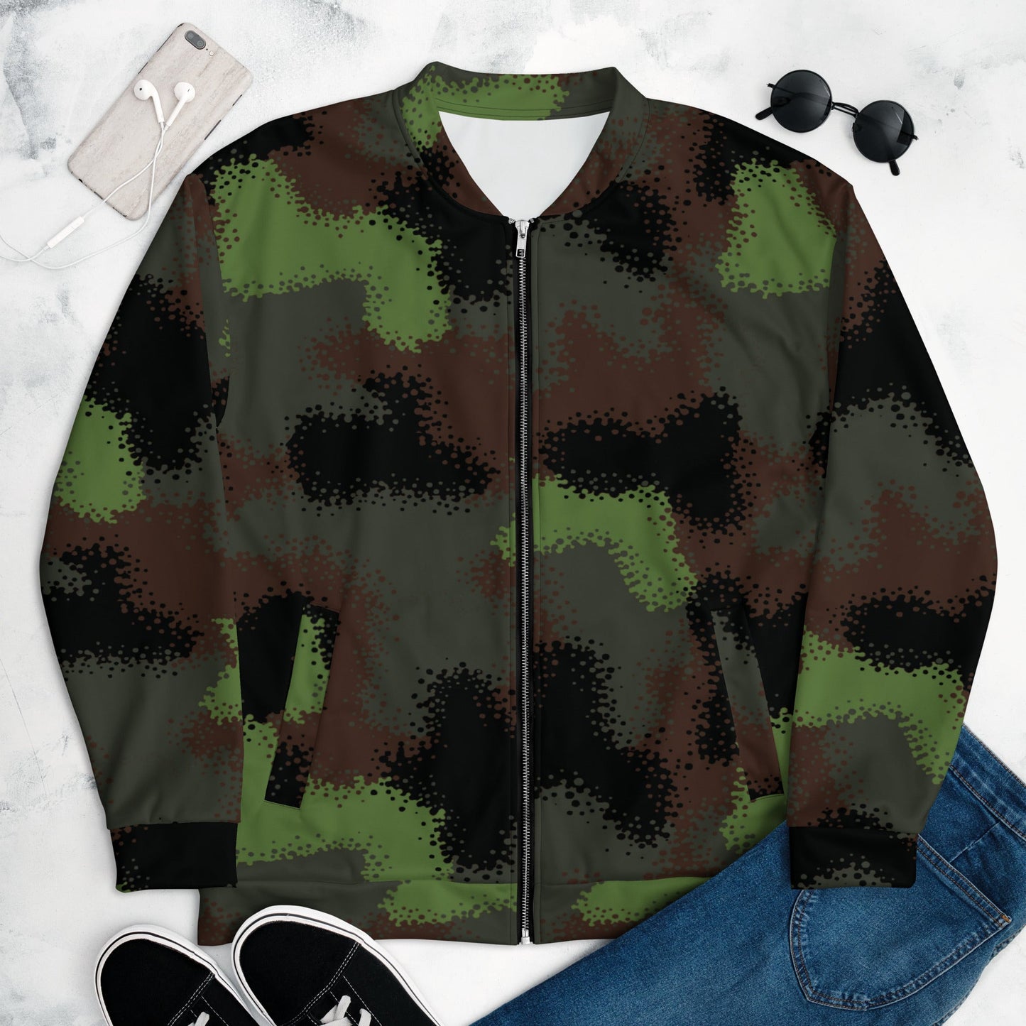 German Truppenversuch Punkttarnmuster CAMO Unisex Bomber Jacket