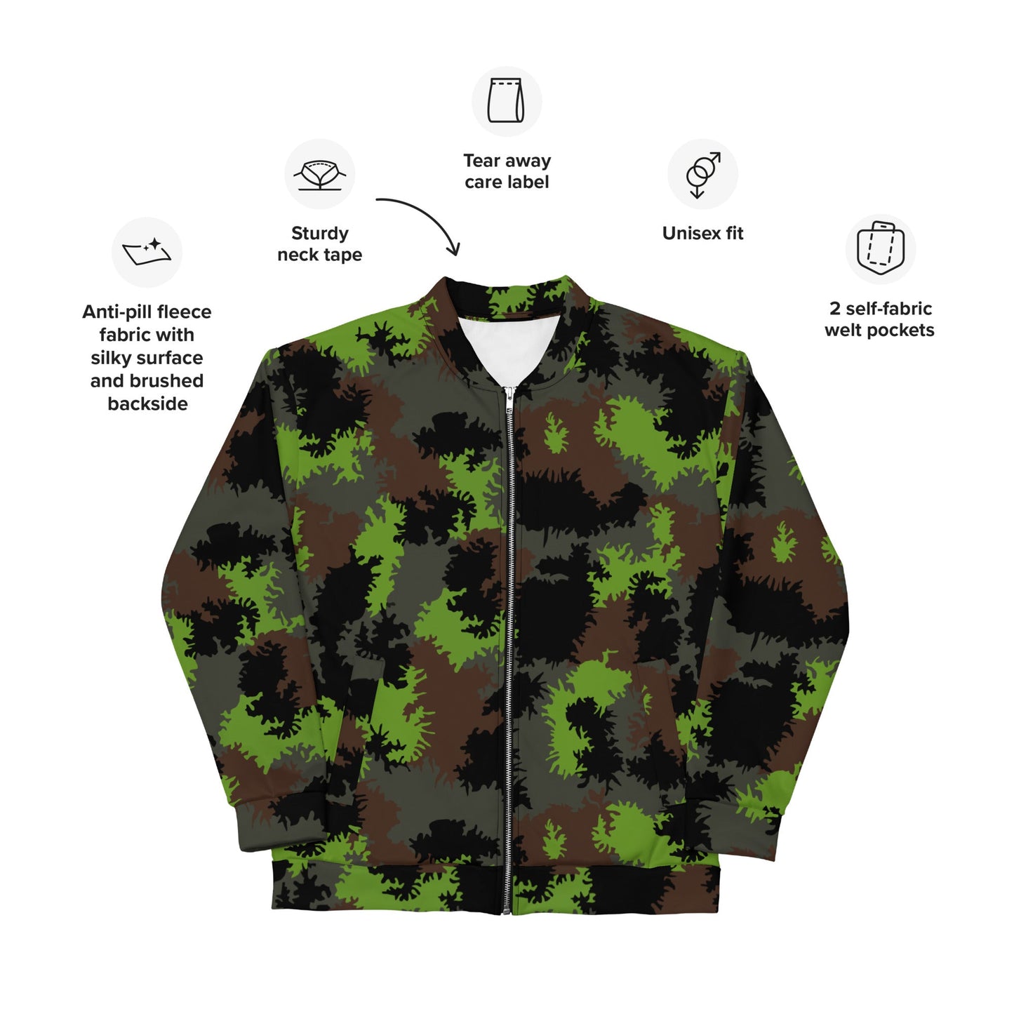German Truppenversuch Sagezahnmuster CAMO Unisex Bomber Jacket - Jackets