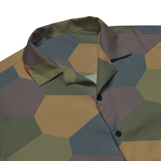 German WWI 5-Color Lozenge Aircraft CAMO Unisex Short-Sleeve Button Shirt