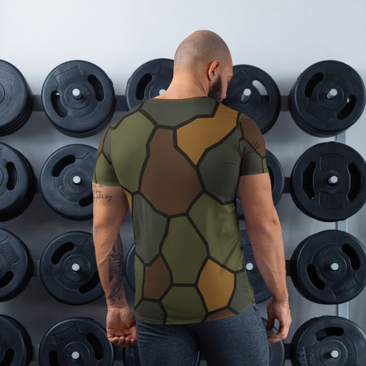 German WWI Turtle Shell Stahlhelm CAMO Mens Athletic T-Shirt