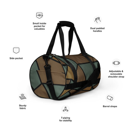 German WW1 Turtle Shell Trench Stahlhelm CAMO gym bag - Gym Bags