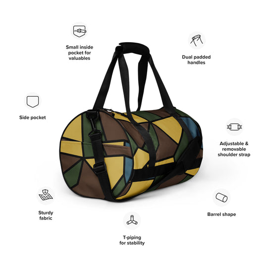 German WW1 Turtle Shell Trench Stahlhelm v2 CAMO gym bag - Gym Bags