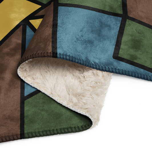 German WW1 Turtle Shell Trench Stahlhelm v2 CAMO Sherpa blanket - Blankets