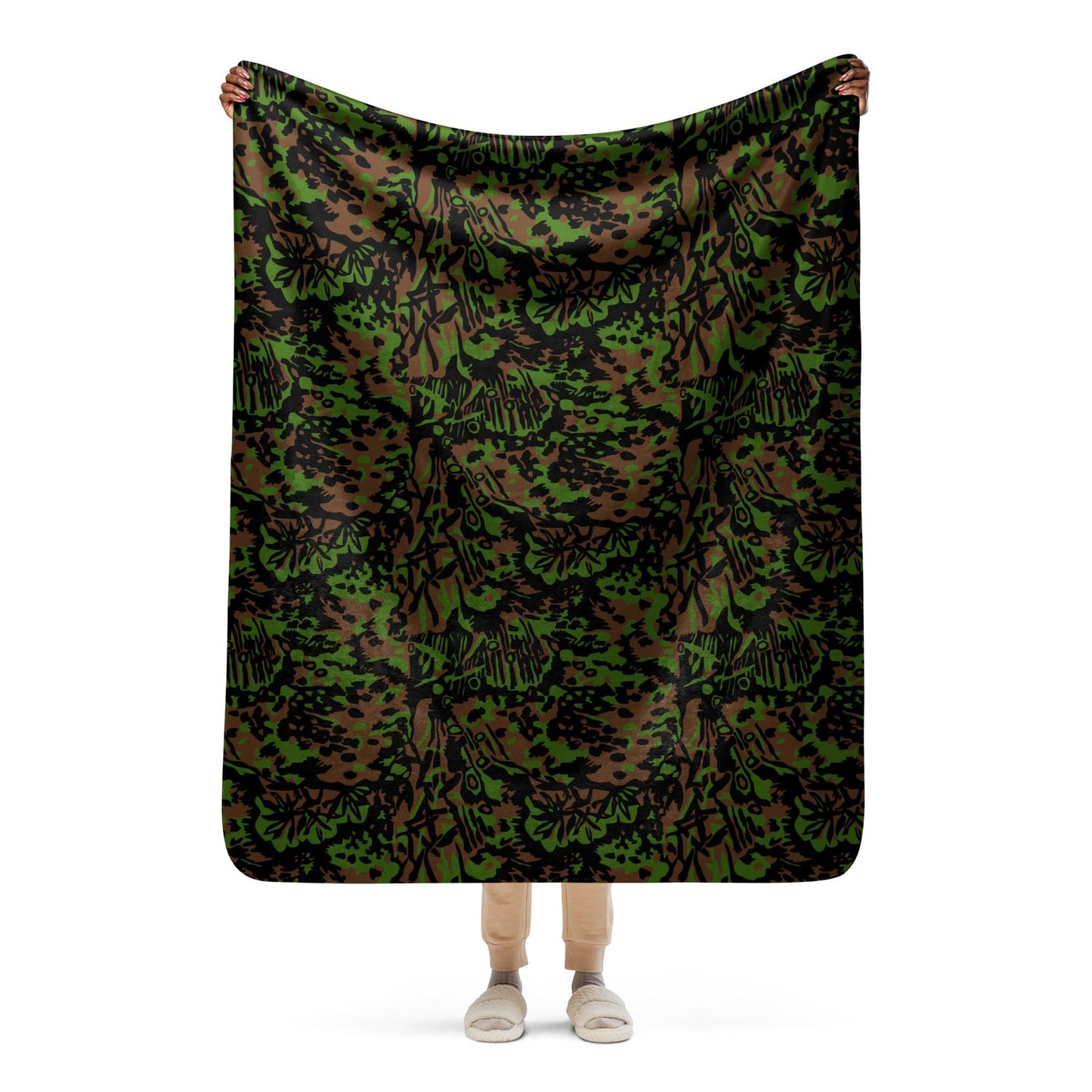German Palm Tree Palmenmuster Spring CAMO Sherpa blanket - 50″×60″ - Blankets