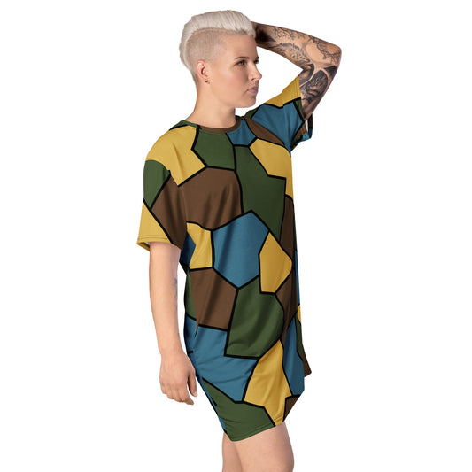 German WWI Sky Turtle Shell Stahlhelm CAMO Womens T-Shirt Dress
