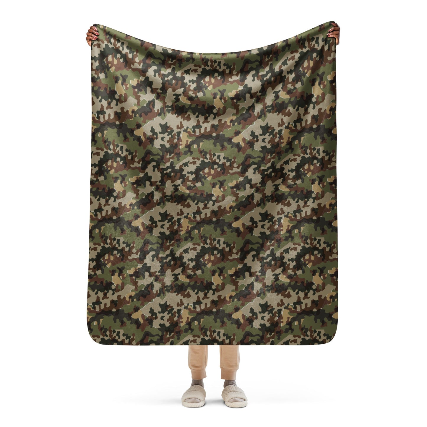 German Zelt-tarnmuster Autumn CAMO Sherpa blanket - 50″×60″ - Blankets