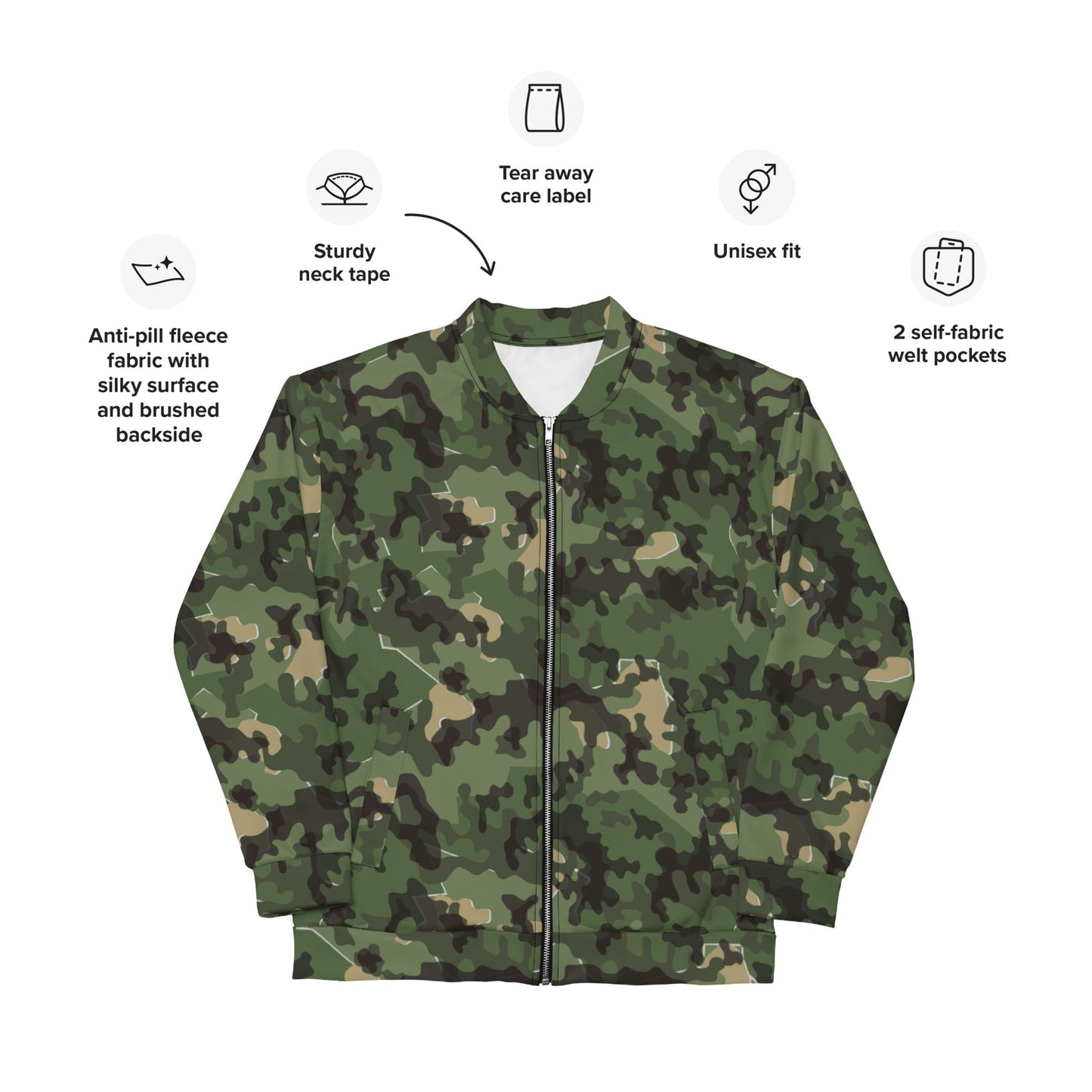 German Zelt-tarnmuster Summer CAMO Unisex Bomber Jacket