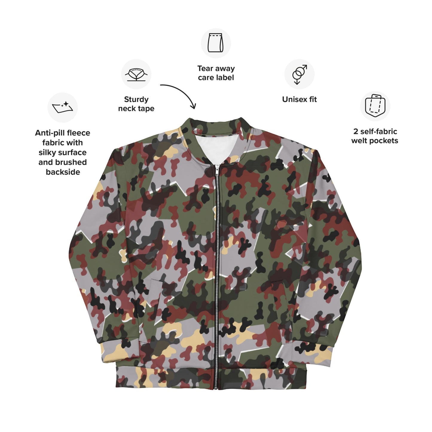 German Zelt-tarnmuster Winter CAMO Unisex Bomber Jacket - Jackets