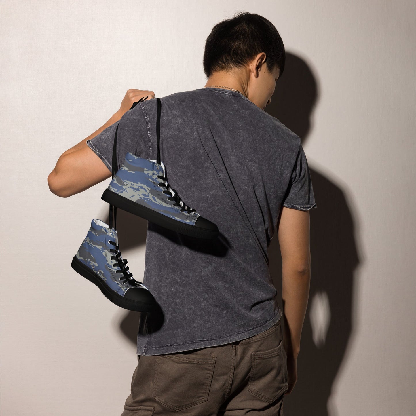 Greek Lizard Air Force CAMO Mens high top canvas shoes - High Top Canvas Shoes