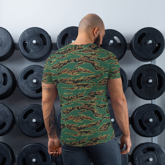 Guyanese Tiger Stripe CAMO Mens athletic t-shirt - Athletic T-Shirts