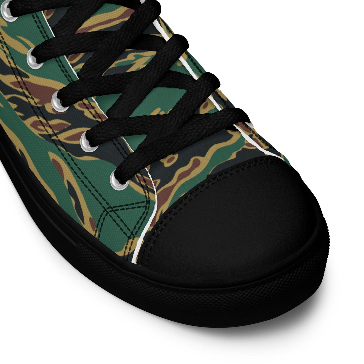 Guyanese Tiger Stripe CAMO Mens high top canvas shoes - High Top Canvas Shoes