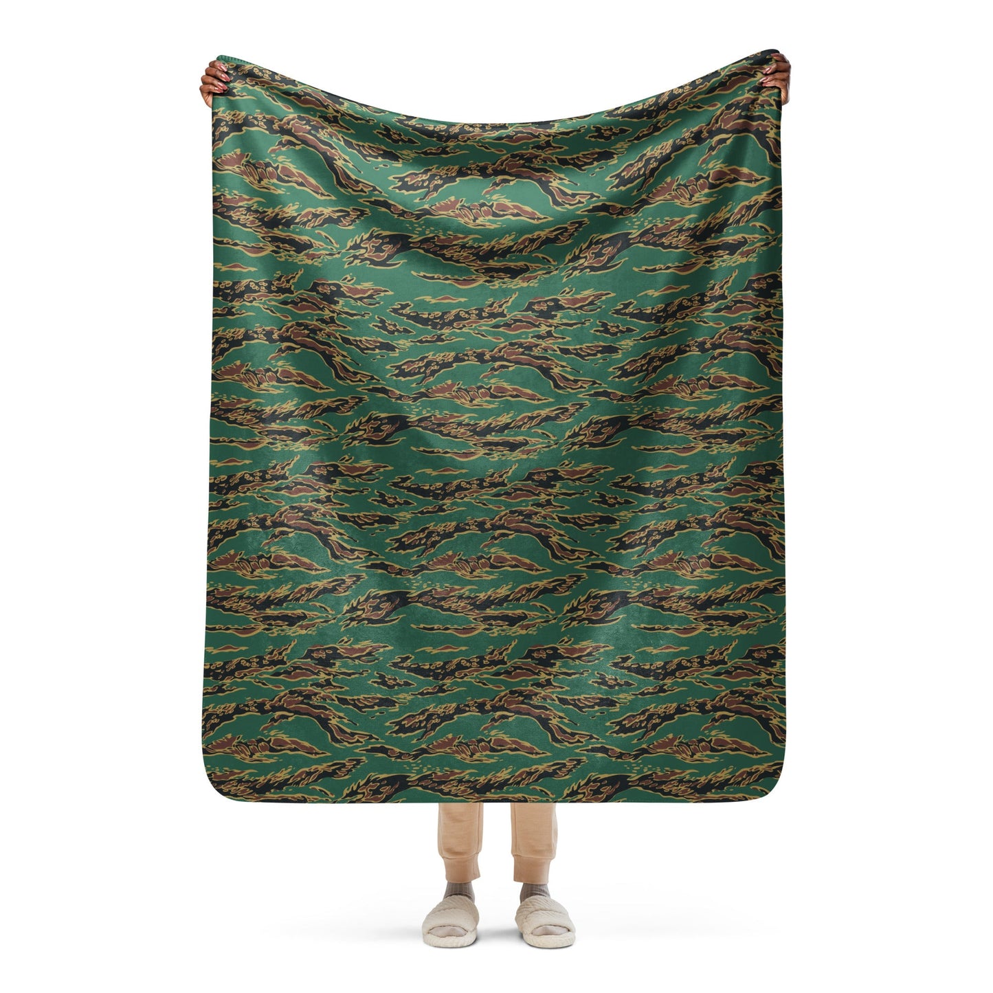 Guyanese Tiger Stripe CAMO Sherpa blanket - 50″×60″ - Blankets
