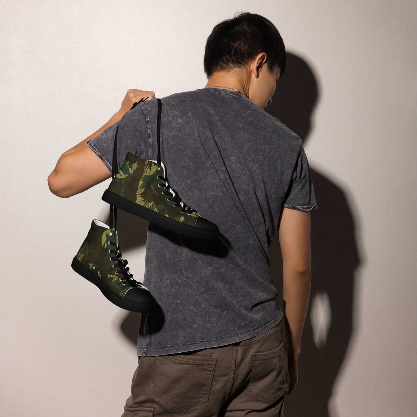 Indian DPM Leaf CAMO Mens High-Top Canvas Shoes