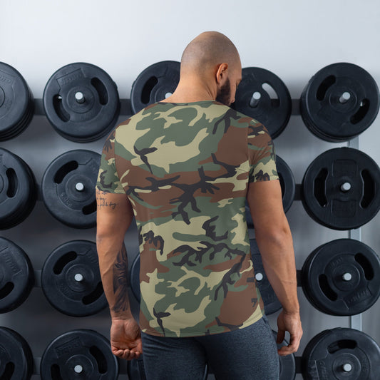 Italian Mimetico Roma 90 Woodland CAMO Mens Athletic T-shirt - T-Shirts