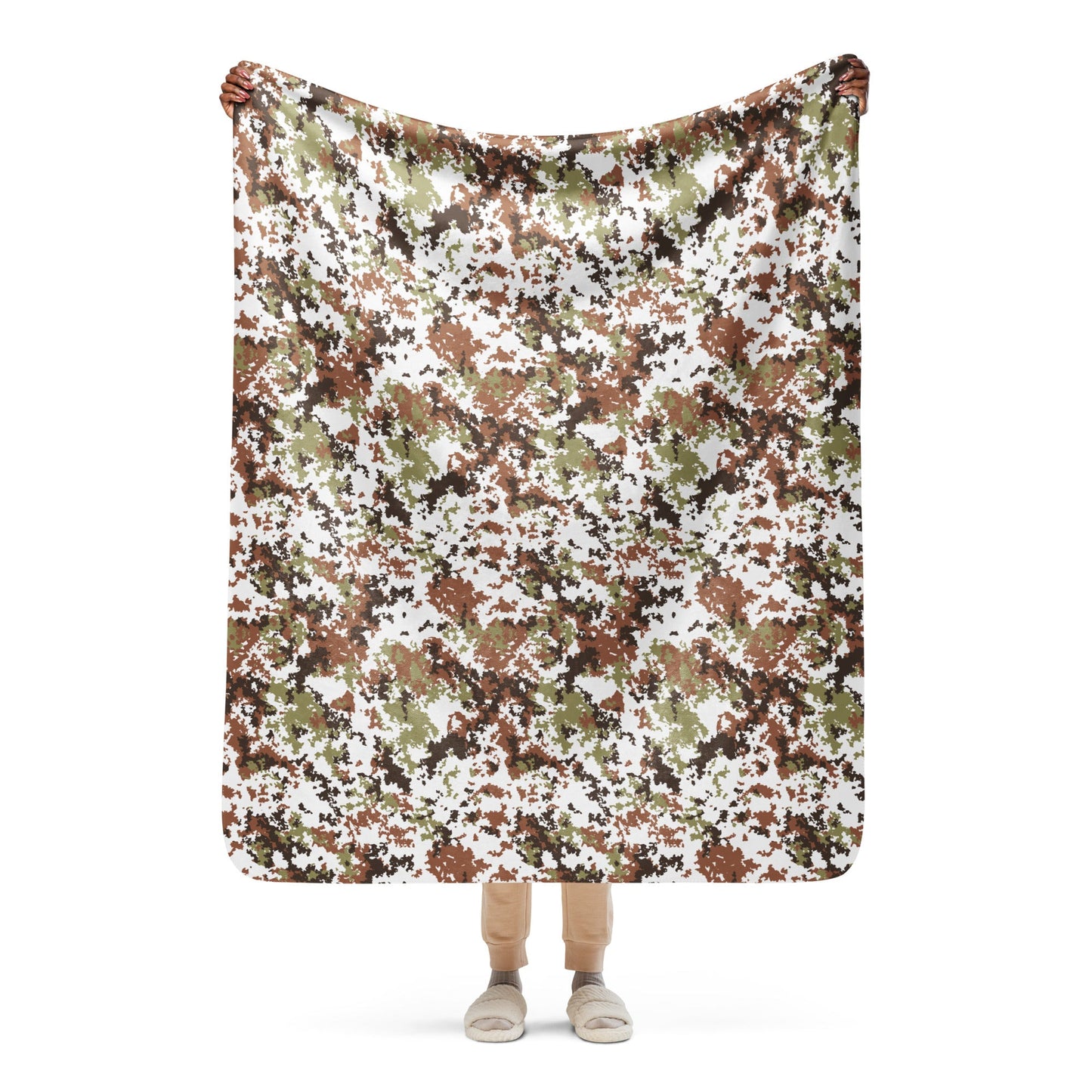 Italian Mimetico Vegetata Alpine CAMO Sherpa Blanket - 50″×60″