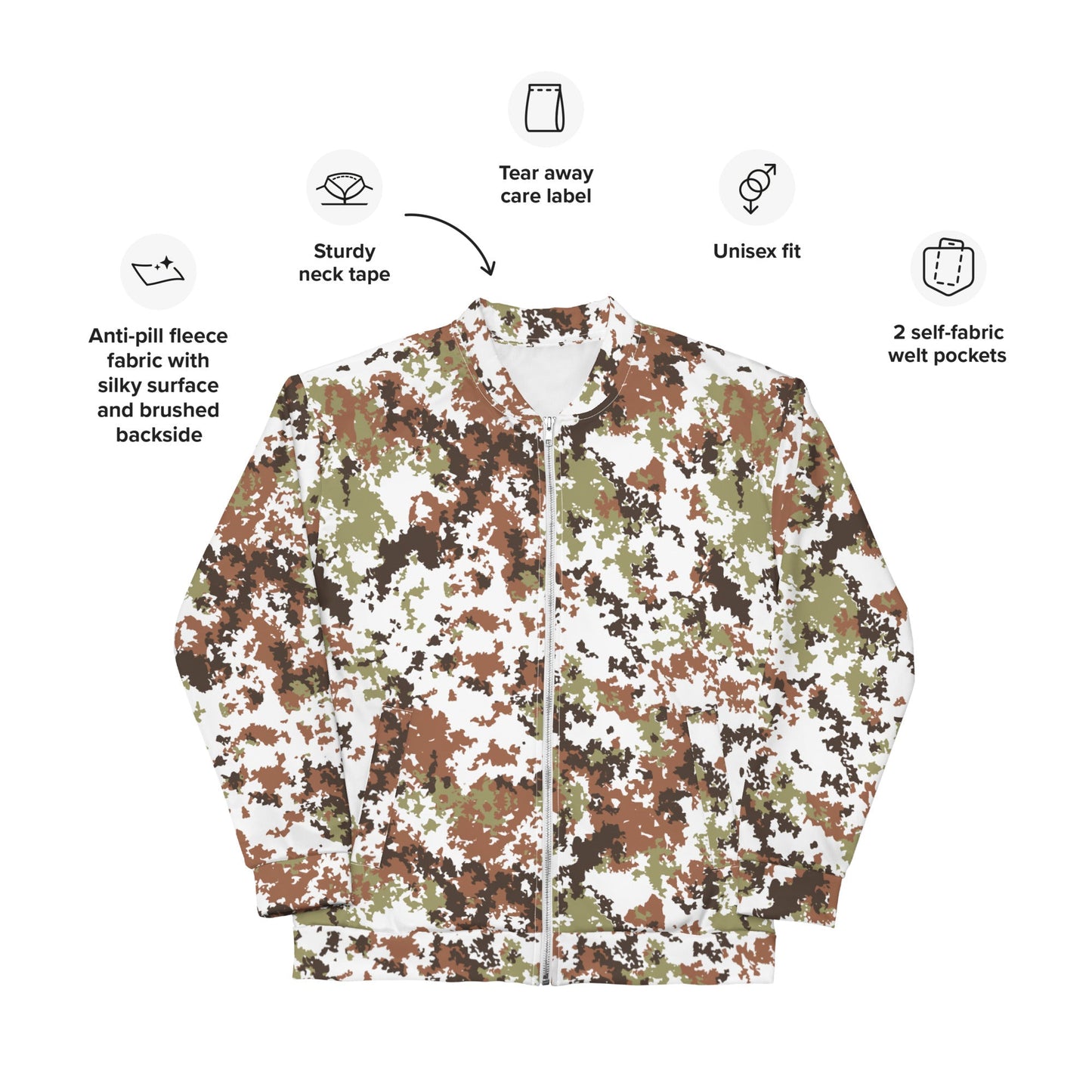 Italian Mimetico Vegetata Alpine CAMO Unisex Bomber Jacket - Jackets