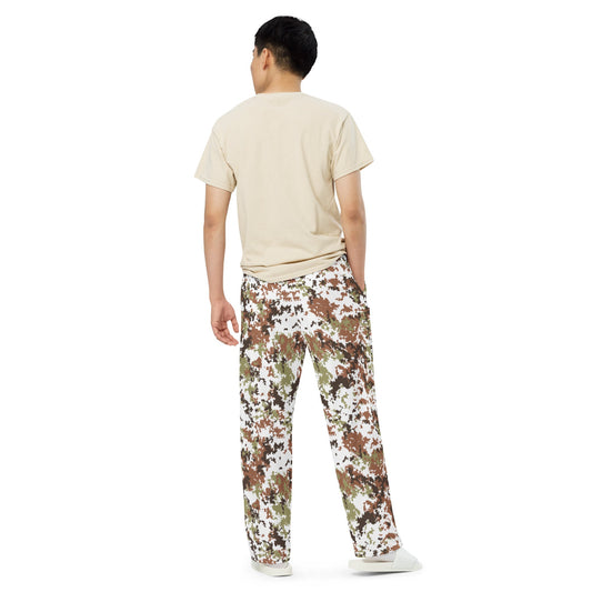 Italian Mimetico Vegetata Alpine CAMO unisex wide-leg pants - Wide-leg Pants