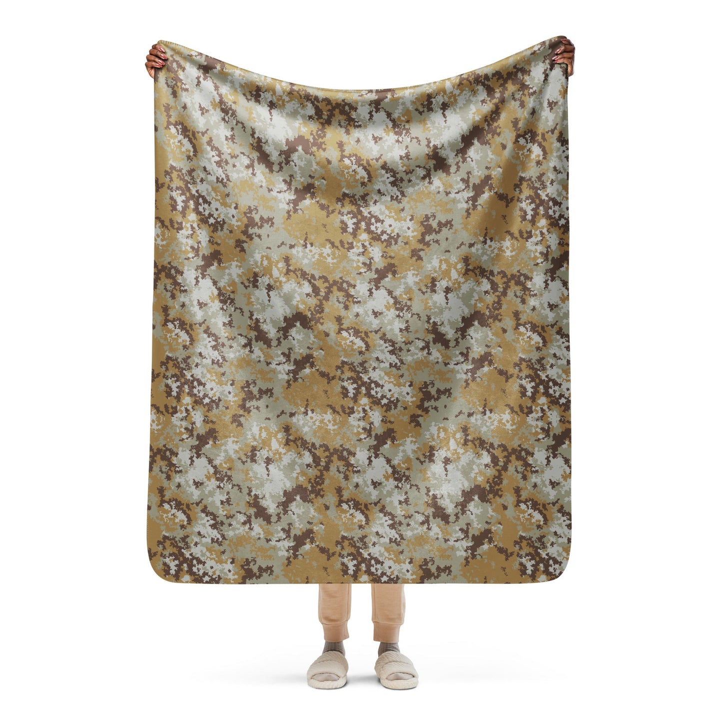 Italian Mimetico Vegetata Desert CAMO Sherpa blanket - 50″×60″ - Blankets