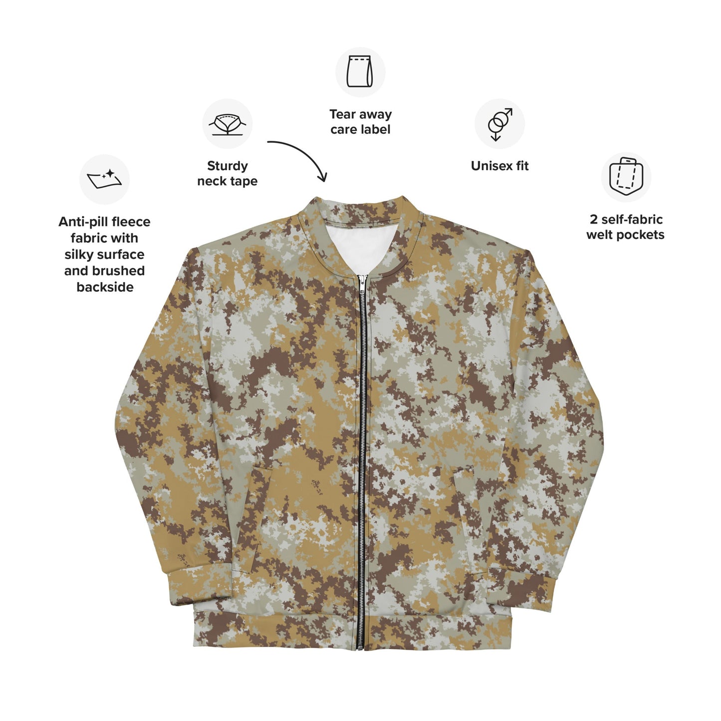 Italian Mimetico Vegetata Desert CAMO Unisex Bomber Jacket - Jackets