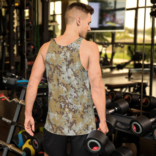 Italian Mimetico Vegetata Desert CAMO Unisex Tank Top - Tops