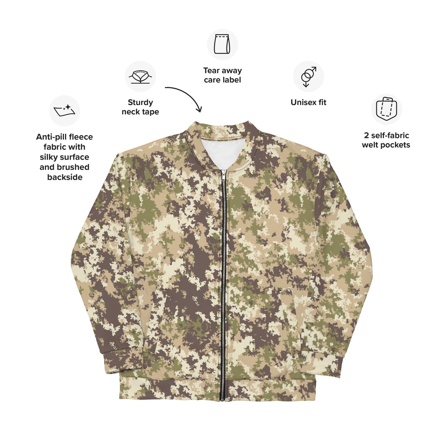Italian Mimetico Vegetata Multiland CAMO Unisex Bomber Jacket - Jackets