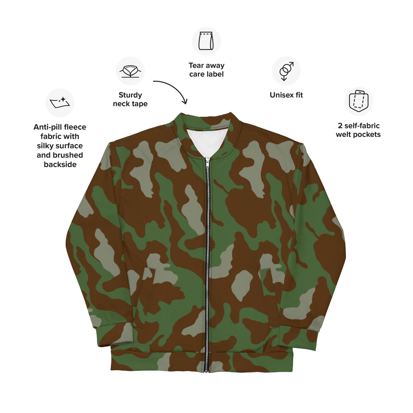 Italian Telo Mimetico Woodland CAMO Unisex Bomber Jacket - Jackets