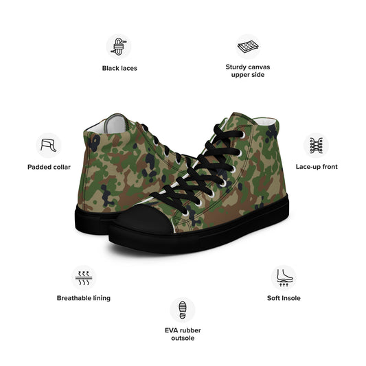 Japanese Flecktarn Jietai Woodland CAMO Mens high top canvas shoes - High Top Canvas Shoes