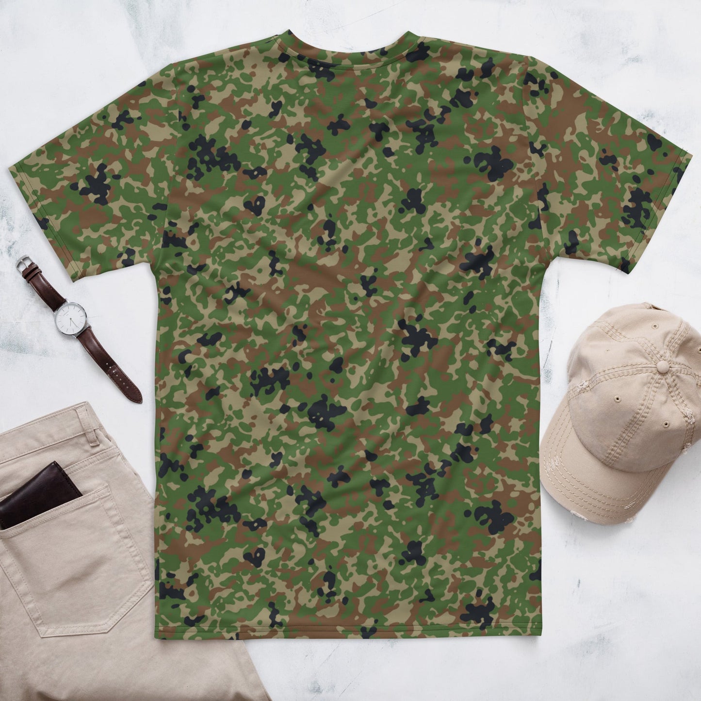 Japanese Flecktarn Jietai Woodland CAMO Mens T shirt Shirts