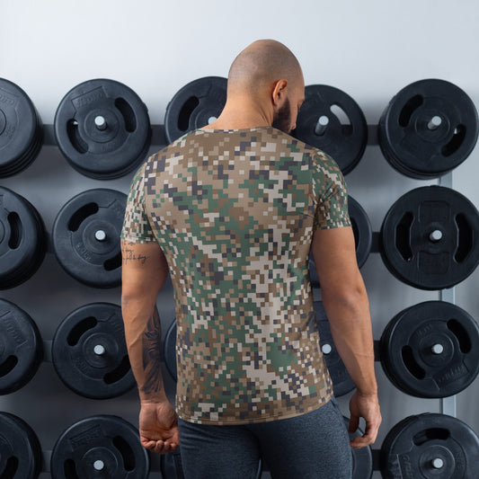 Latvian LATPAT CAMO Mens Athletic T-Shirt