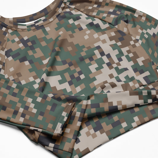Latvian LATPAT CAMO Womens Long-Sleeve Crop Top
