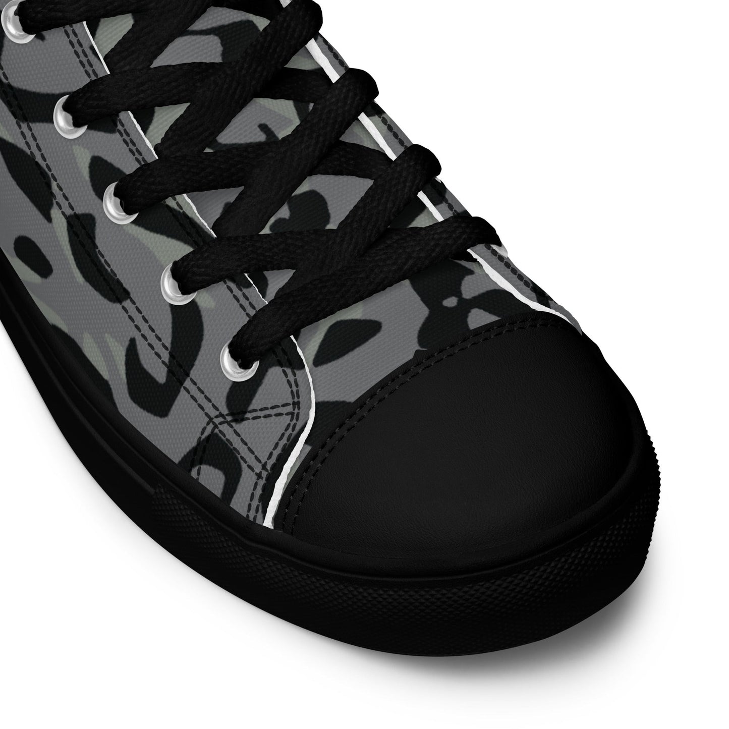 Leopard Spot Grey CAMO Mens high top canvas shoes - High Top Canvas Shoes