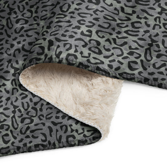 Leopard Spot Grey CAMO Sherpa blanket - Blankets