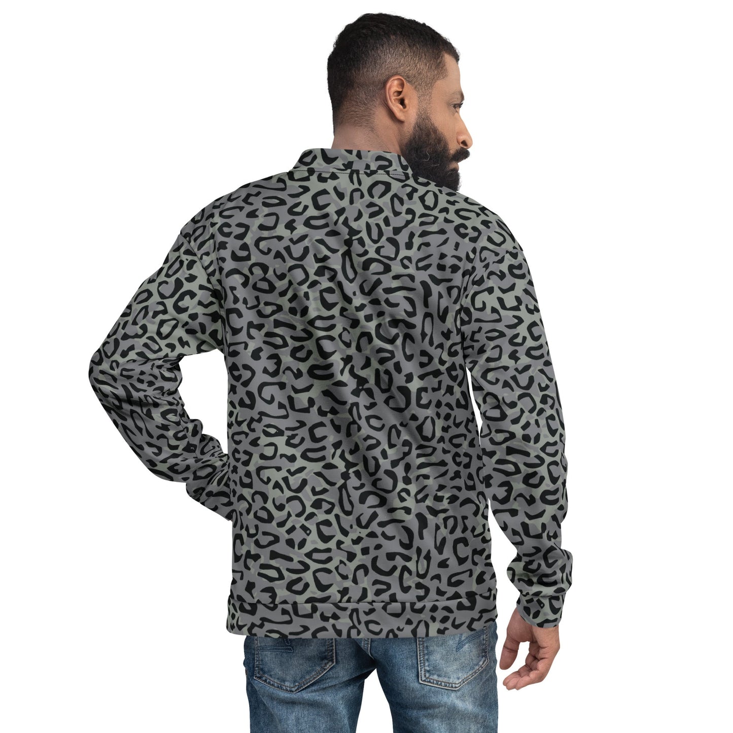 Leopard Spot Grey CAMO Unisex Bomber Jacket - Jackets