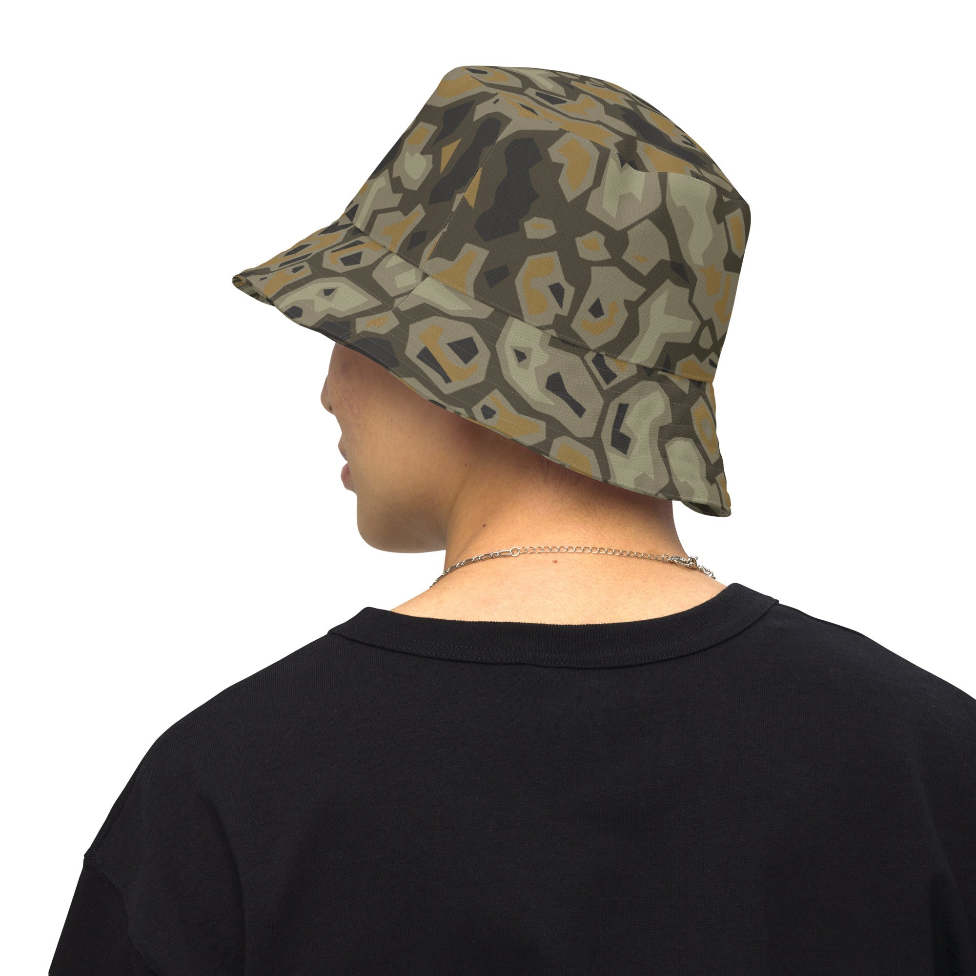 metal gear solid cap CAMO HQ - Metal Gear Solid (MGS) Rock CAMO Reversible Bucket Hat