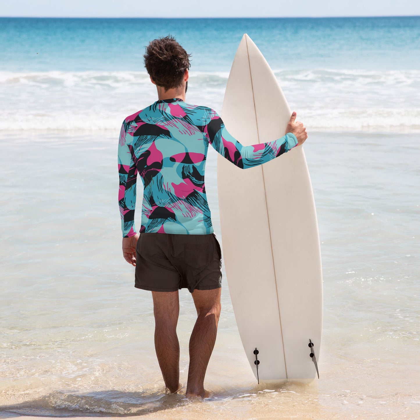 Miami Brushstroke CAMO Mens Long-sleeve Rash Guard - Guards