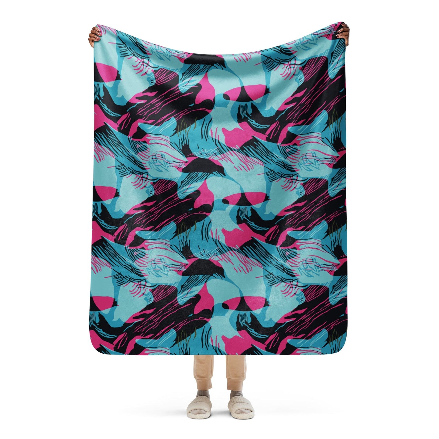 Miami Brushstroke CAMO Sherpa blanket - 50″×60″ - Blankets