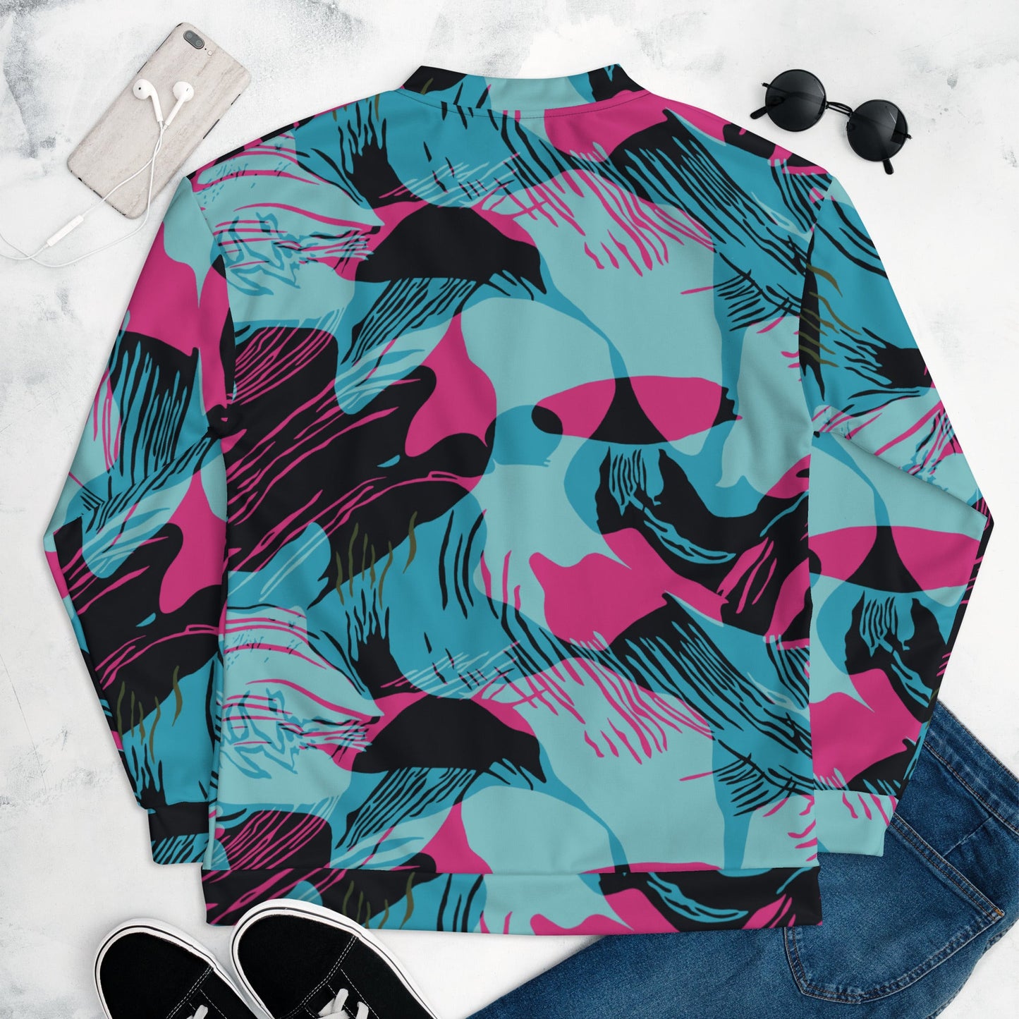 Miami Brushstroke CAMO Unisex Bomber Jacket - Jackets