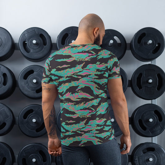 Miami Tiger Stripe CAMO Mens Athletic T-shirt - T-Shirts