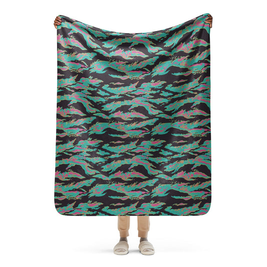 Miami Tiger Stripe CAMO Sherpa blanket - 50″×60″ - Blankets