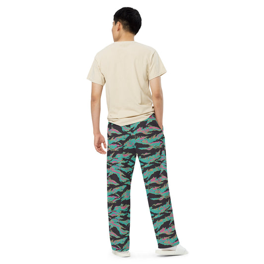Miami Tiger Stripe CAMO unisex wide-leg pants - Wide-leg Pants