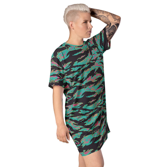 Miami Tiger Stripe CAMO Womens T-Shirt Dress
