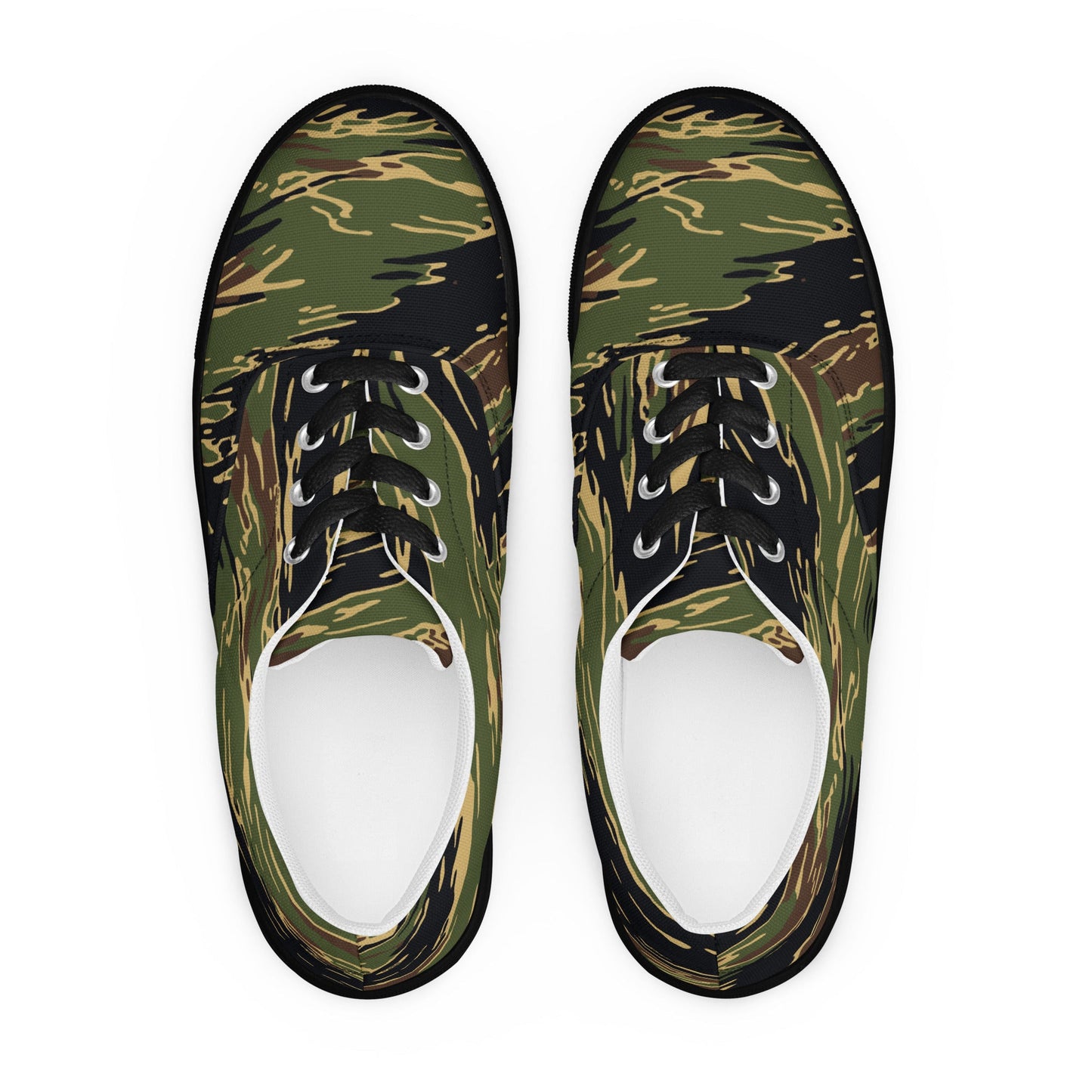 Midnight Fang Tiger Stripe CAMO Mens Lace-Up Canvas Shoes - Lace-up